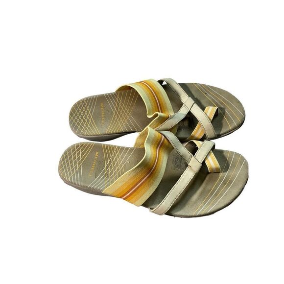 Merrell Yellow and Cream Slip On Sandal with Flip Flop Toe - Picture 1 of 11